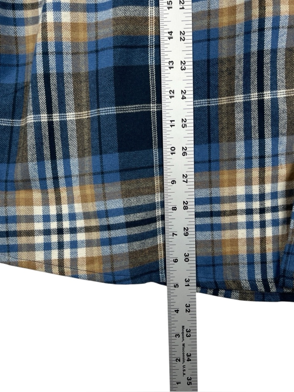 Eddie Bauer Men’s Flannel Shirt XXL Blue Brown Plaid Long Sleeve Button-Up NWT - Picture 8 of 11